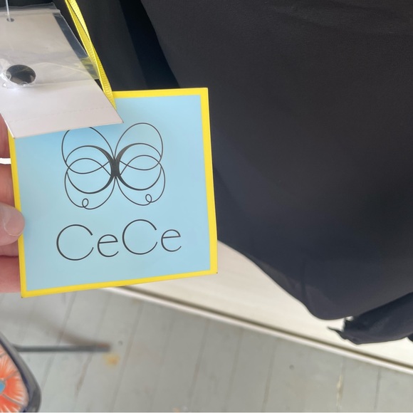 CeCe Long Sleeve Asymmetrical One Shoulder Blouse in Rich Black Size XL (NWT) - Picture 5 of 13